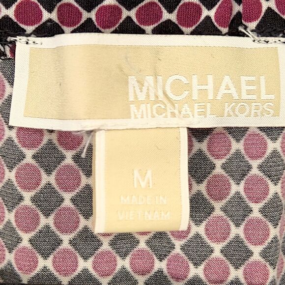 Michael Kors Women's Dress Sleeveless A-Line Midi V-Neck Red Black Size M - Picture 4 of 6